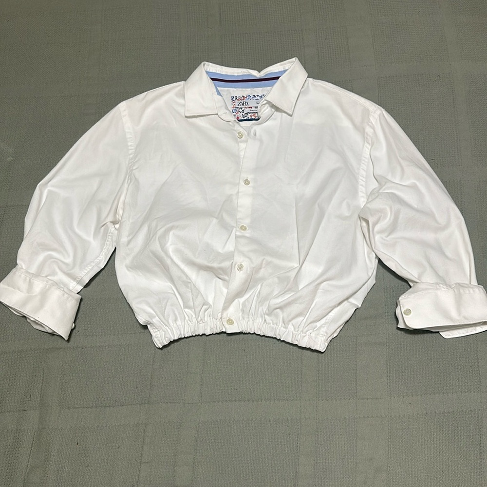 White Zara crop top size L.